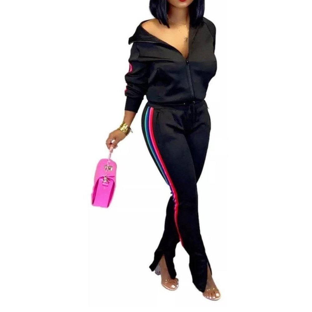 Track You Down Leisure Set-Black